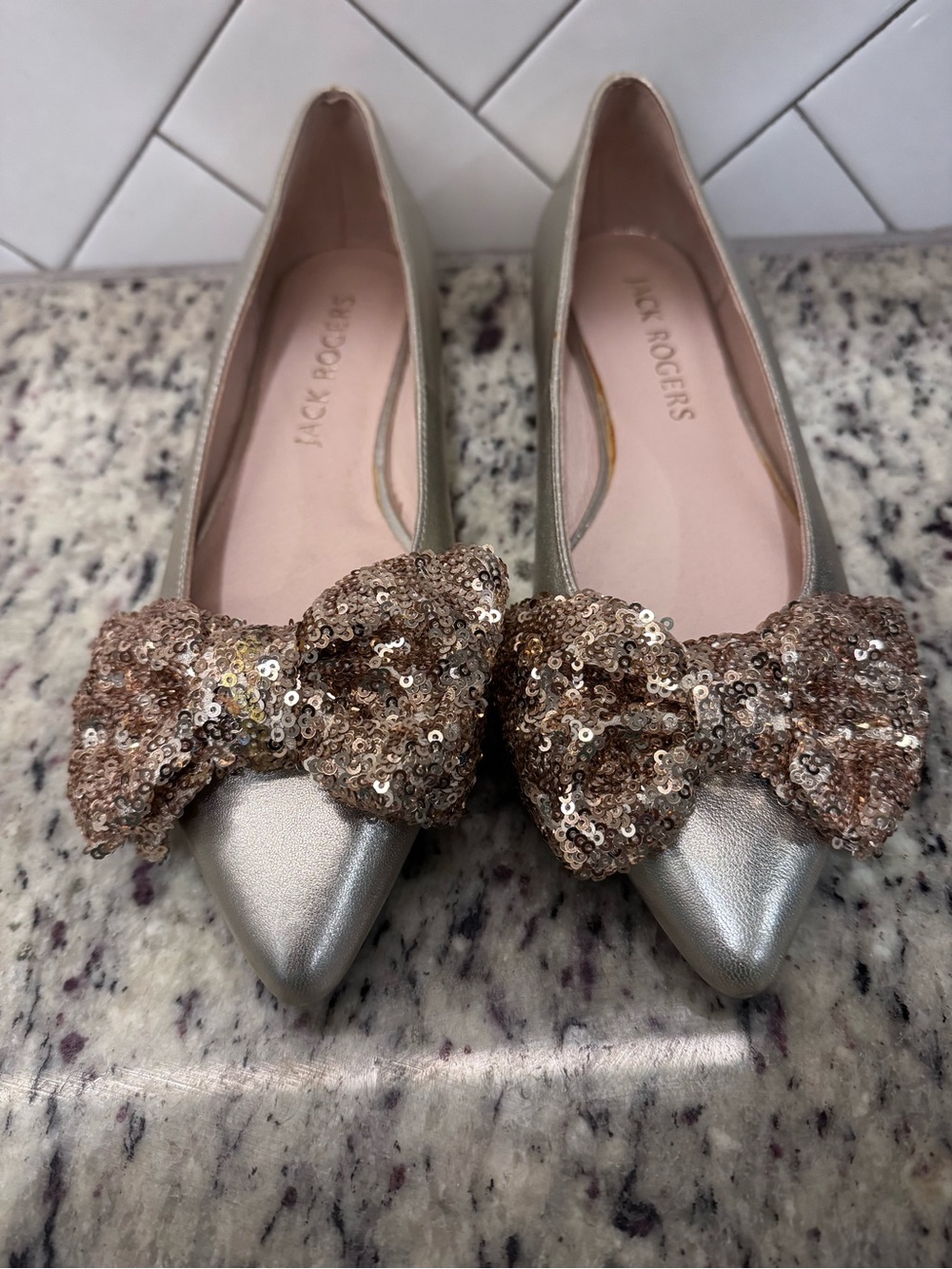 Jack Rogers Debra ballet leather/sequins flat